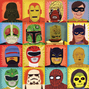 Heroes and villains wrap print